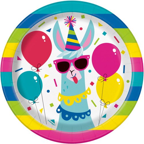 PARTY SUPPLIES 8 LLAMA BIRTHDAY 7" PLATE