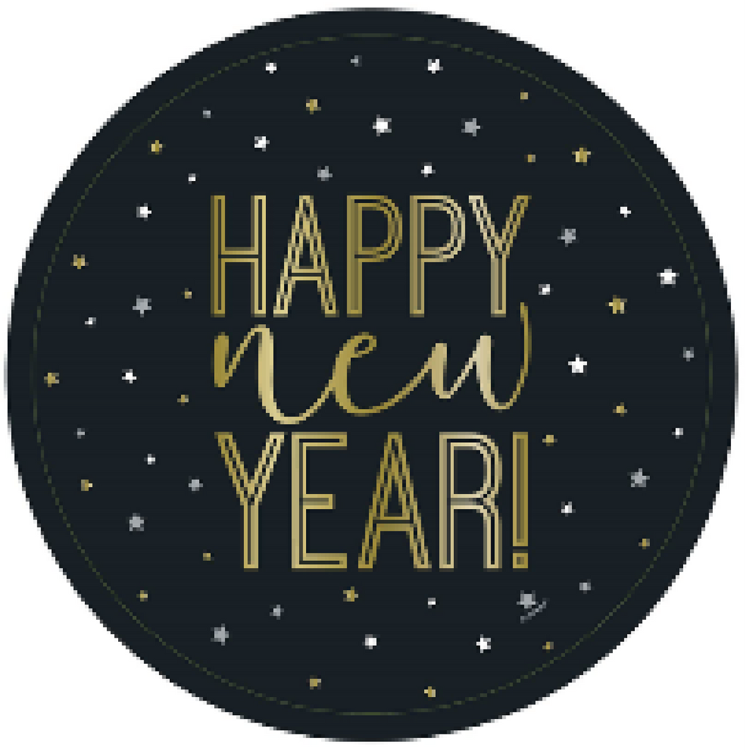PARTY SUPPLIES 8 GOLD CHIC 2020 NEW YEAR 9" PLATE