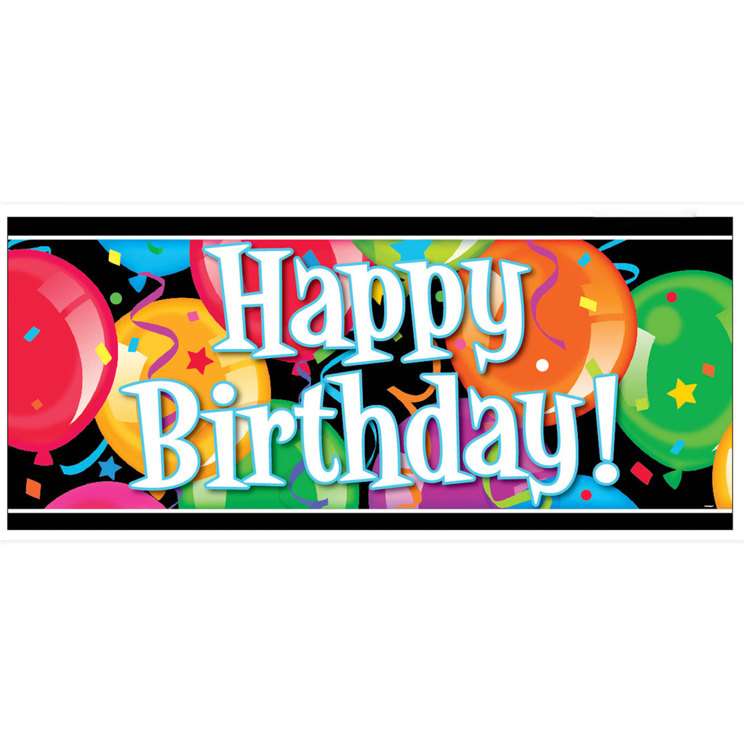 Party Supplies Bravo Balloons "Happy Birthday" Plastic Wall Banner, 5 X 2 Ft