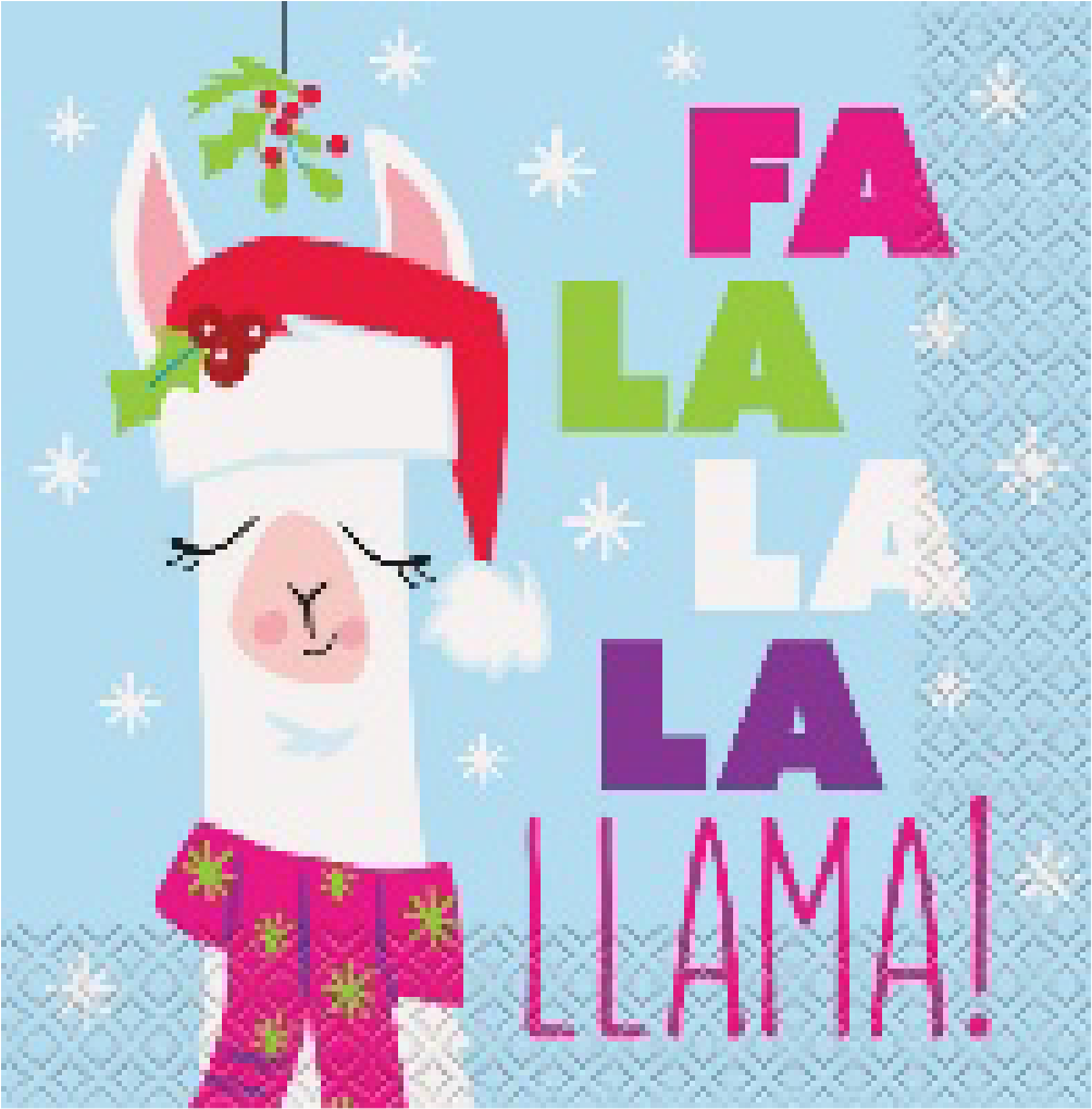 PARTY SUPPLIES 16 LLAMA XMAS LUNCH NAPKINS