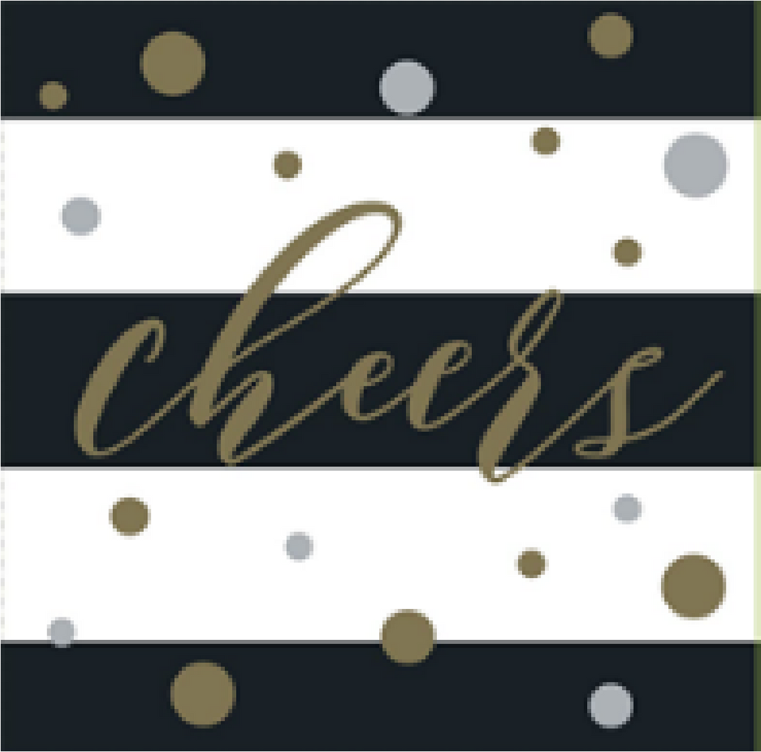 PARTY SUPPLIES 16 STRIPED 2019 NEW YEAR LUNCH NAPKINS