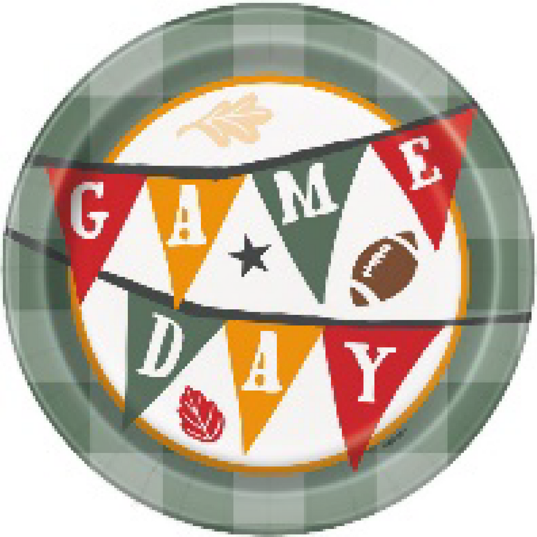 PARTY SUPPLIES Thanksgiving 8 FOOTBALL TURKEY DAY 7" PLATE