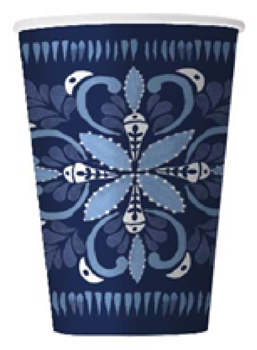 PARTY SUPPLIES 6 BLUE TILE 12OZ CUP