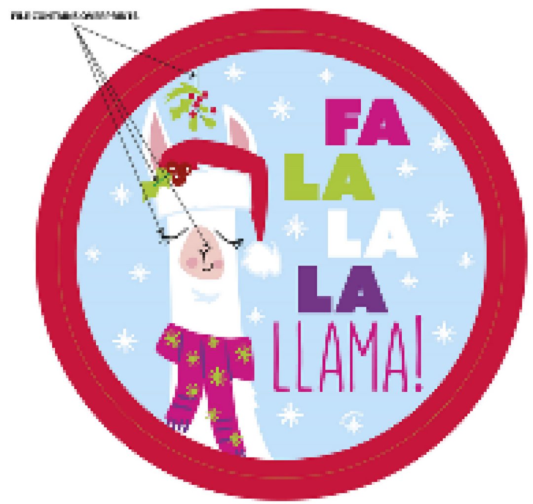 PARTY SUPPLIES 8 LLAMA XMAS 7" PLATE