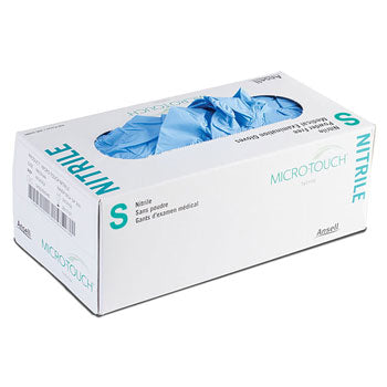 Ansell Small Micro-Touch Blue Nitrile Exam Glove Master Carton 6034301 PPE
