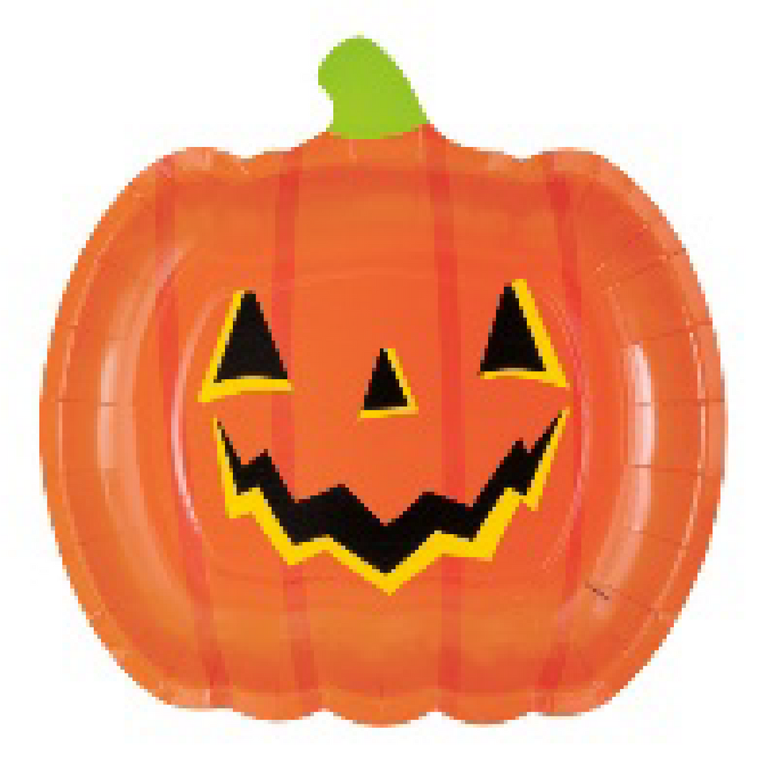 PARTY SUPPLIES Halloween 8 PUMPKIN SHAPED DINNER PLATE