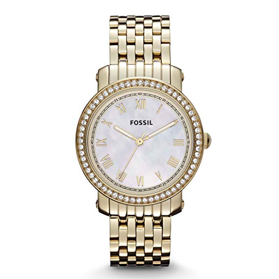 FOSSIL Stella Mini Mother of Pearl Crystal Bezel Gold-tone Ladies Watch ES3113