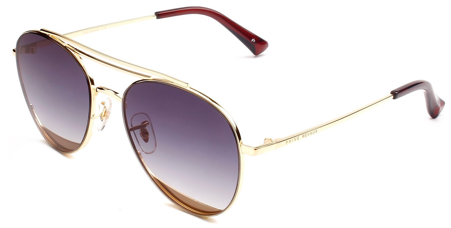 Prive Revaux Unisex Sunglasses The DaveO BROWN AND GOLD  display picture 3
