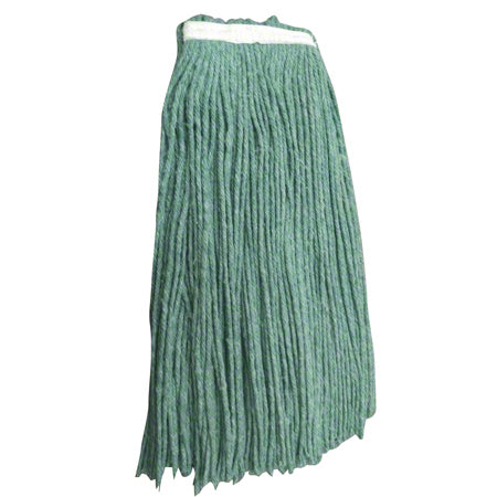 Janitorial Supplies CLEANING Abco 4 Ply Green Cotton Mophead w/Narrow Band - #12 (8 oz.) ABCO-CM2412GS