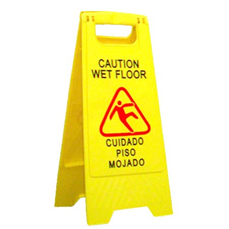 Janitorial Supplies CLEANING Abco Caution Wet Floor Folding Safety Sign ABCO-WS-001