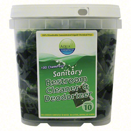 JANITORIAL SUPPLIES CHEMICALS Aqua ChemPacs™ #10 Sanitary Restroom Cleaner/Deodorizer AQUA-F512