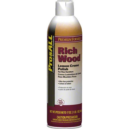 JANITORIAL SUPPLIES CHEMICALS ProsALL® RichWood™ Lemon Crème Polish - 17 oz. Net Wt. PROS-1108