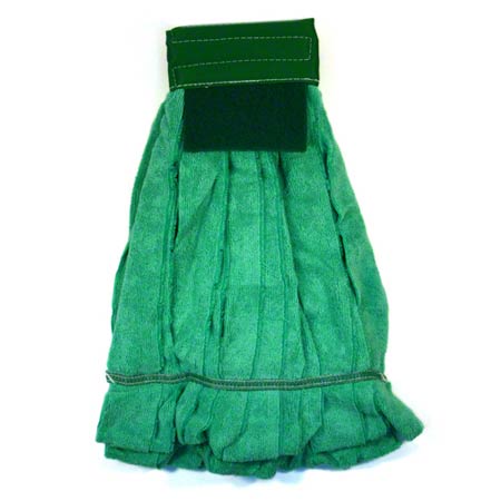 Janitorial Supplies CLEANING MicroWORKS® Microfiber Strip Mop w/Scrubber - Med, Green HOS-2504S-MFWP-GN