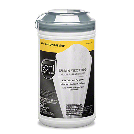 JANITORIAL SUPPLIES CHEMICALS Sani Professional® Sani-Cloth® Disinfecting Multi-Surface Wipe - 200 ct. Canister SANI-NICP22884CT