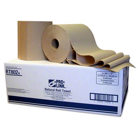 Janitorial Supplies Paper PRO-LINK® Roll Paper Towel - 7.9" x 800', Natural PRL-V-RT802A