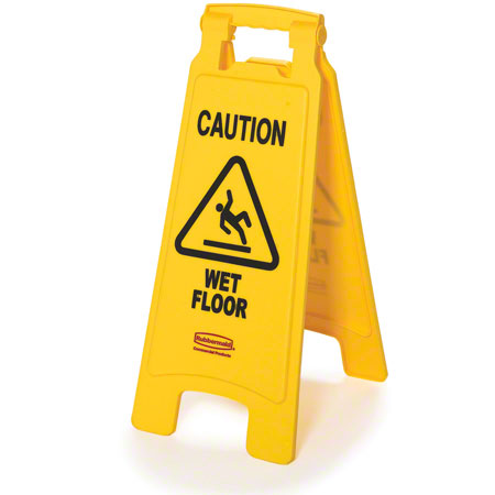 Janitorial Supplies CLEANING Rubbermaid® "Caution Wet Floor" 2-Sided Safety Sign - 26", Yellow RUB-611277YW