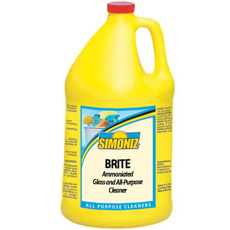 JANITORIAL SUPPLIES CHEMICALS Simoniz® Brite Glass & All-Purpose Cleaner w/Ammonia - Gal SMZ-B0412004
