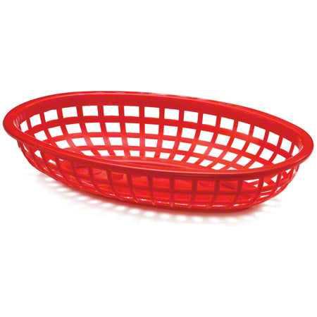 Food Service Tablecraft Oval Polyethylene Basket - Red RES-C1074R