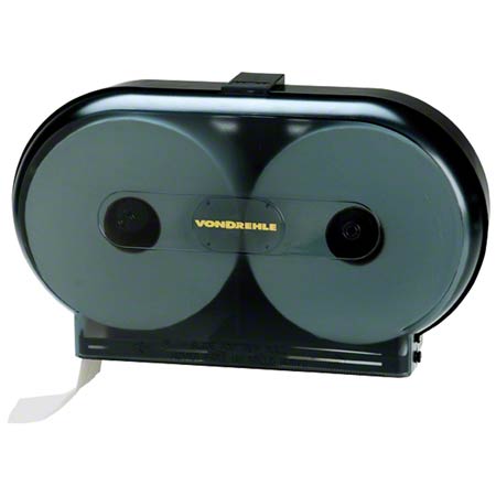 Janitorial Supplies Paper Von Drehle 9" Twin Jr. Jumbo Roll Tissue Dispenser -Black VDL-3253