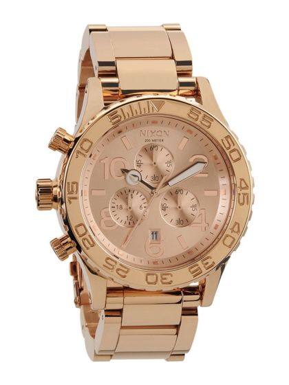 NIXON 42-20 Chronograph Rose Dial Rose Gold-tone Men's Watch