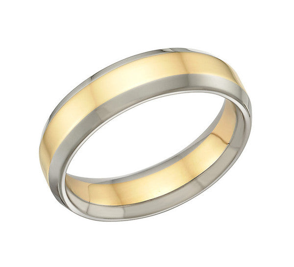 Matte Finish Wedding Ring - 2 Toned