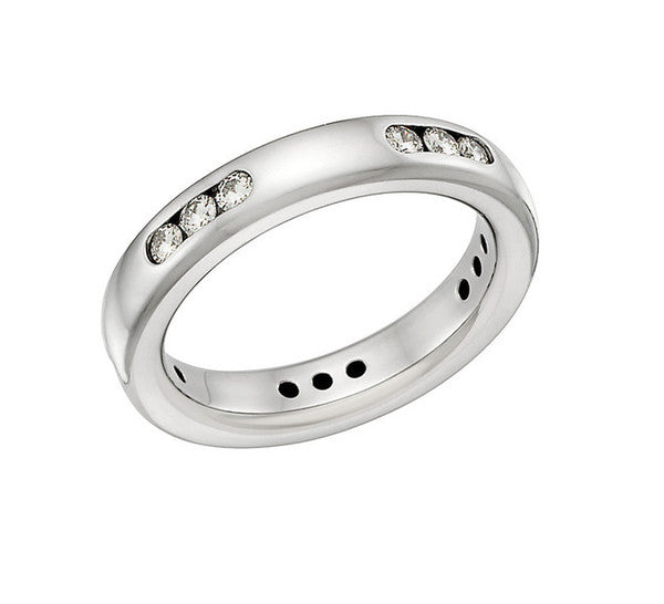 Four Set of Three-Diamonds Wedding Band