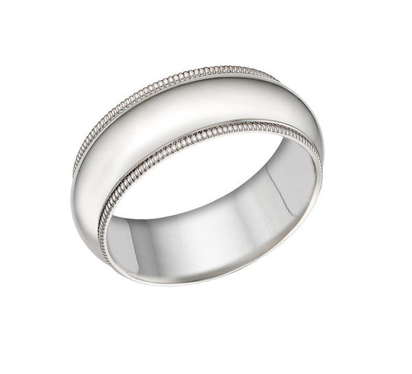 Matte Finish Wedding Ring - Shiny Border