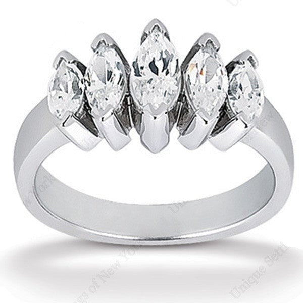 Five Marquise Cut Diamonds - Band
