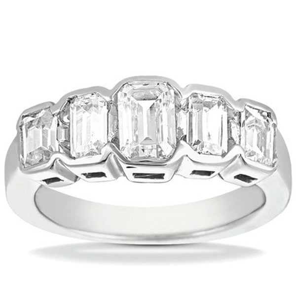 Five Emerald Cut Diamonds - Band