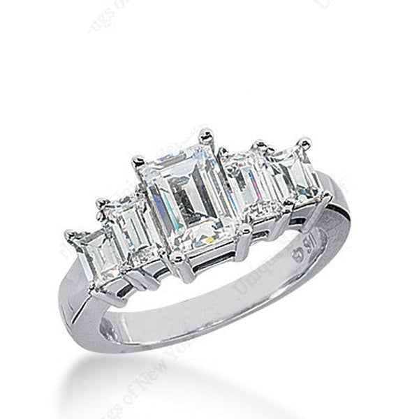 Five Emerald Cut Diamonds - Band