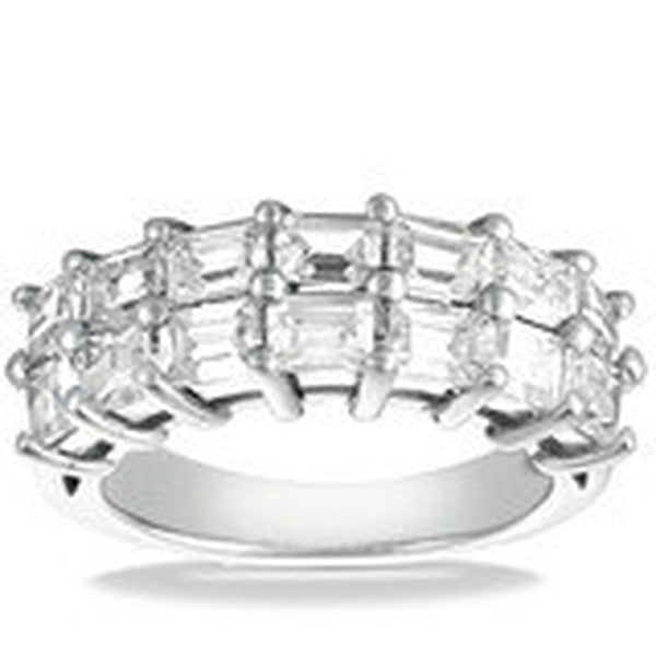 Double Bands - Emerald Cut Diamonds