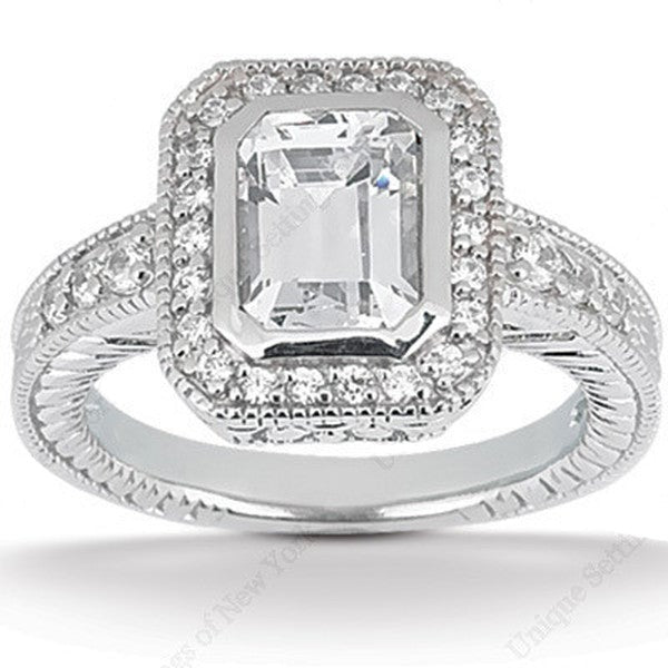 Emerald Cut - Halo Setting