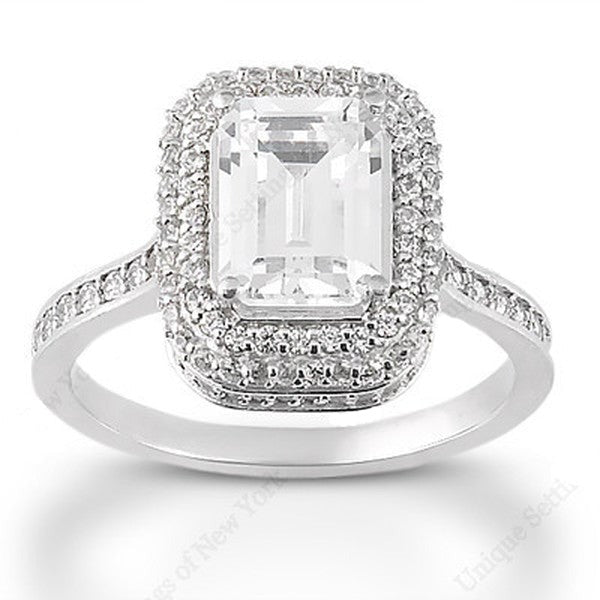 Emerald Cut - Halo Setting