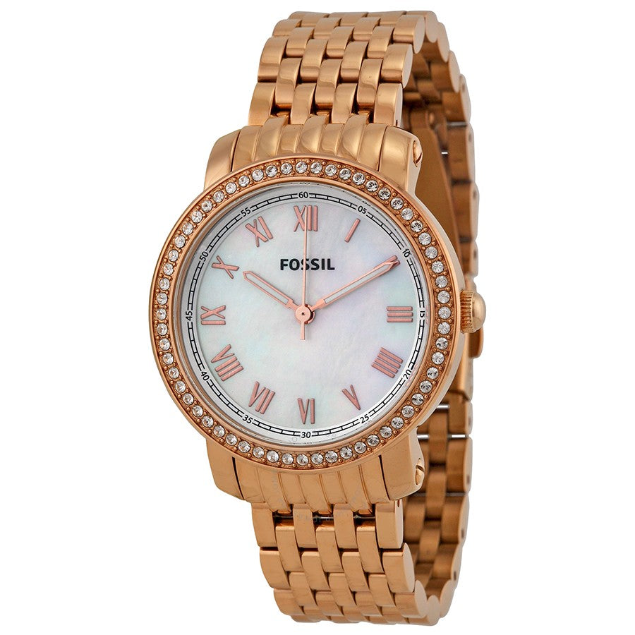 FOSSIL Emma Mother of Pearl Dial Rose Gold-tone Stainless Steel Ladies Watch-ES3186