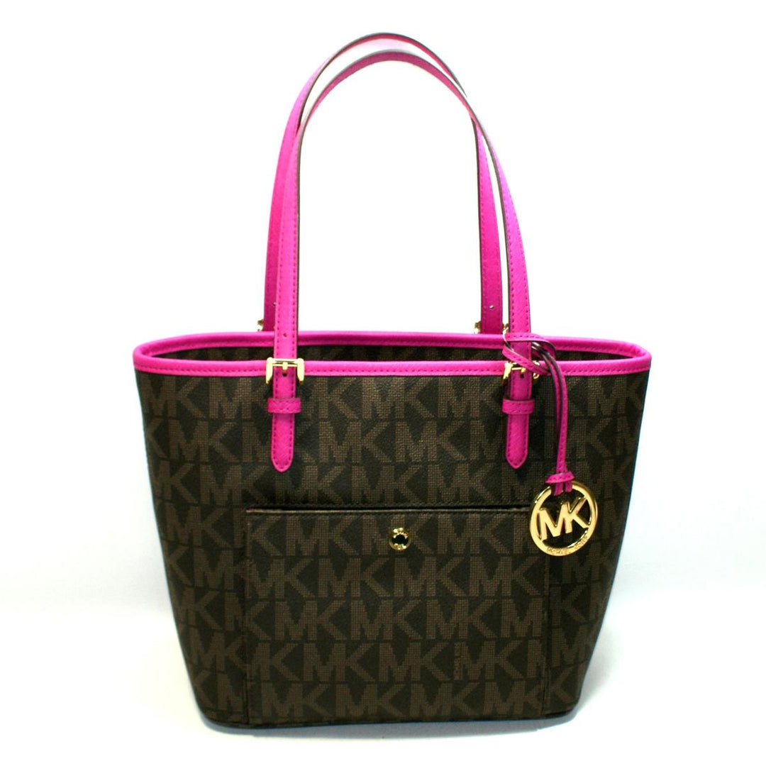 Michael Kors women Handbag Jet Set Snap Pocket Medium Tote - fucshia 30T4GTTT6B