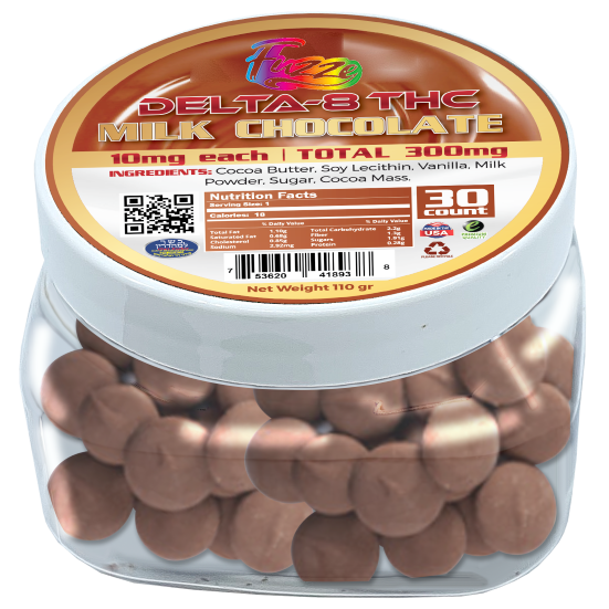 DELTA8 CHOCOLATES - EDIBLES Milk Chocolate Bites 300mg