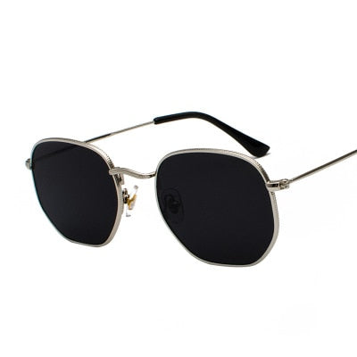 Metal Frame Gold Tea Sunglasses
