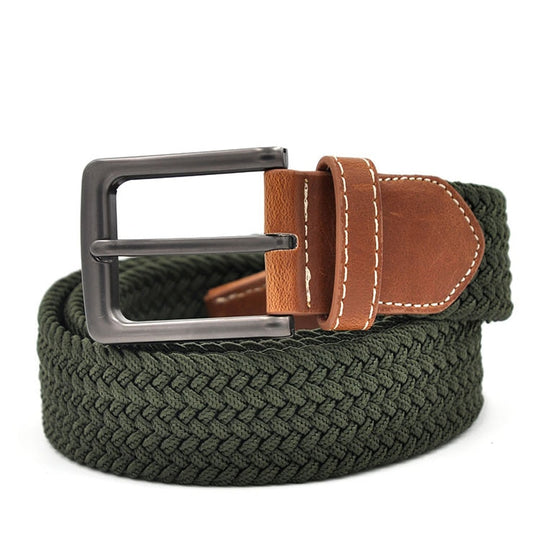 Woven Braided Fabric Pin Buckle Belt
