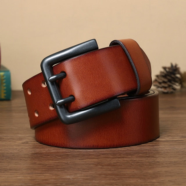 Double Pin Buckle Designer Vintage Belt