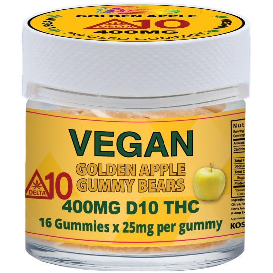VEGAN GUMMIES - EDIBLES Delta 10 | Vegan Golden Apple 400mg