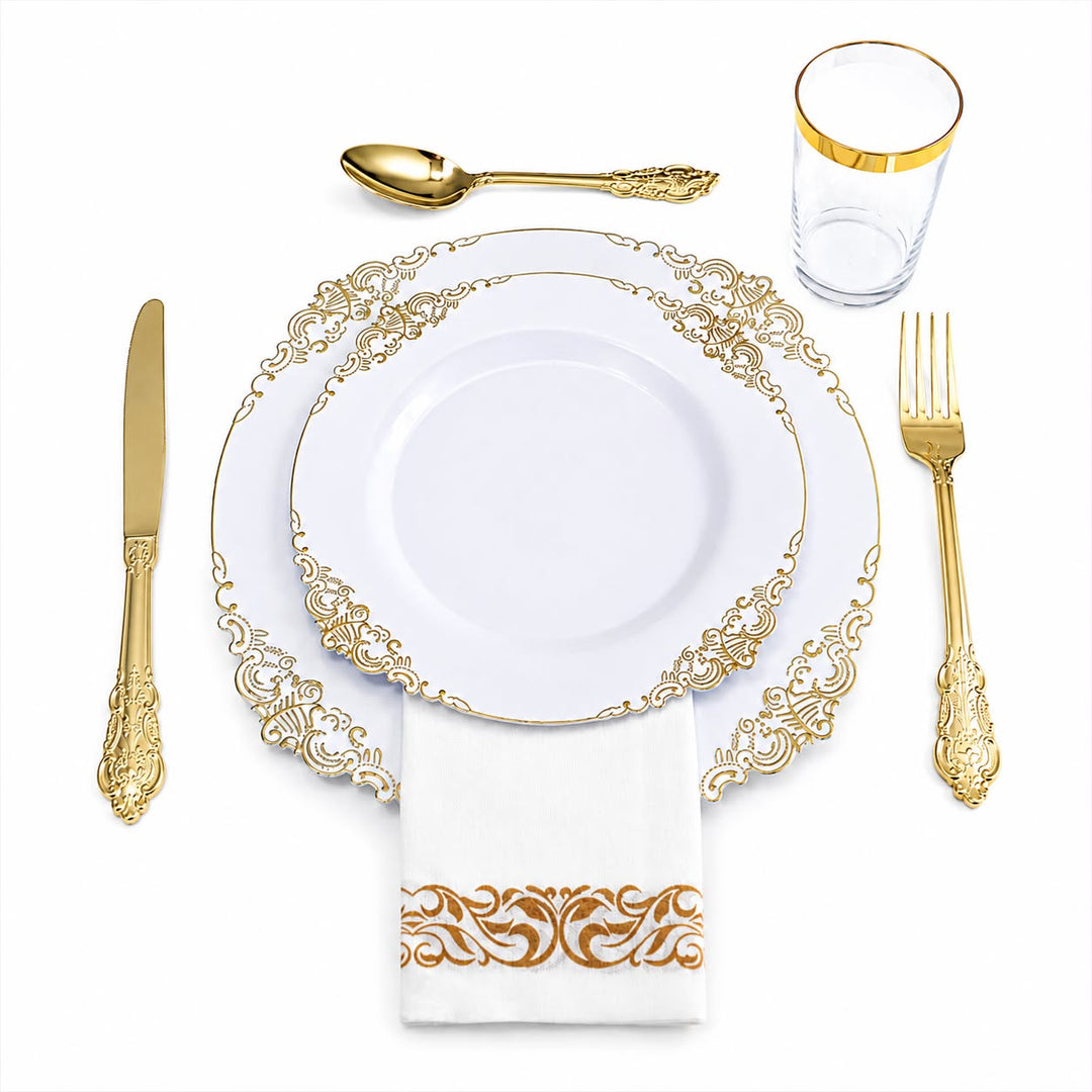 Dinnerware 25 Fancy Decorative Gold Dining Set