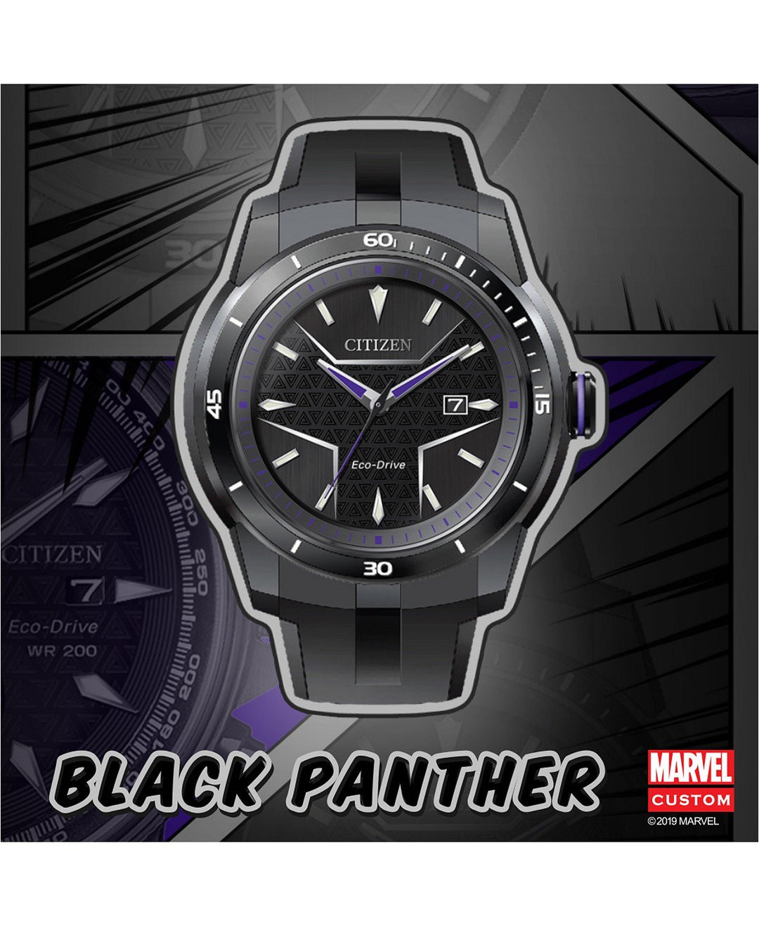 Marvel Black Panther Citizen Eco-Drive Watch AW1615-05W