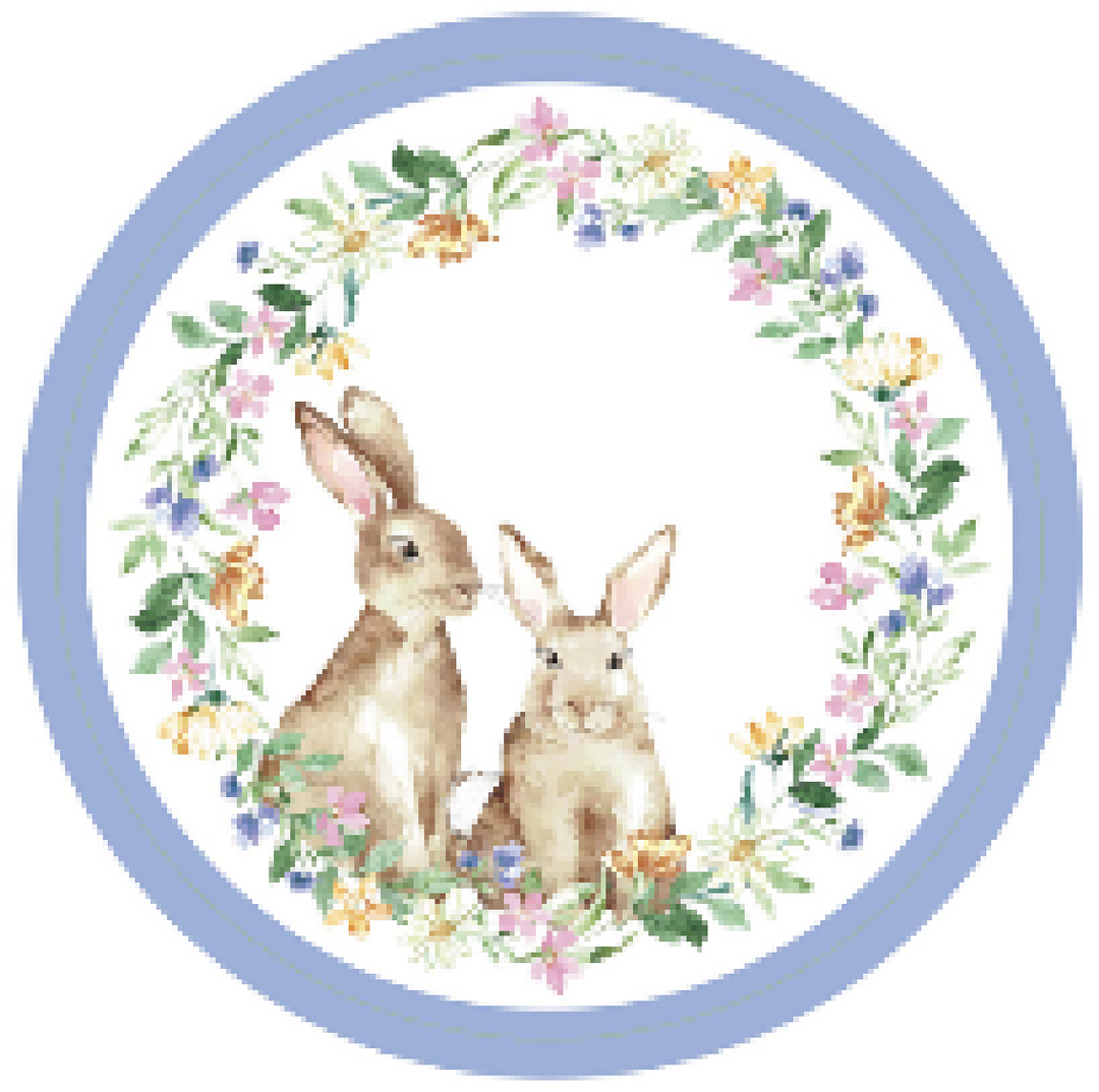 PARTY SUPPLIES Easter 8 FLORAL BUNNY 9" PLATE