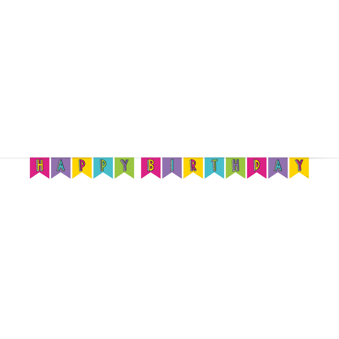 Party Supplies Enchanted Animals Birthday Banner, 8ft
