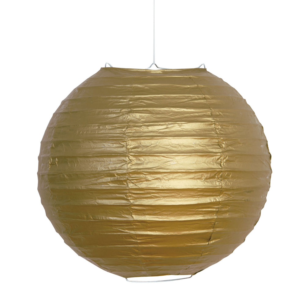 Party Supplies Round Paper Lantern, 10 in golden, 1ct