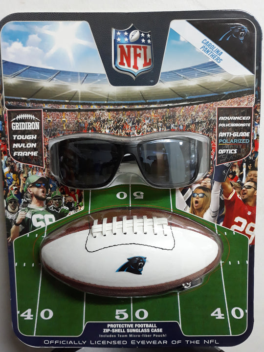 NFL Carolina Panthers Men and Boy's Polarized Sunglasses w/ Protective Football Case