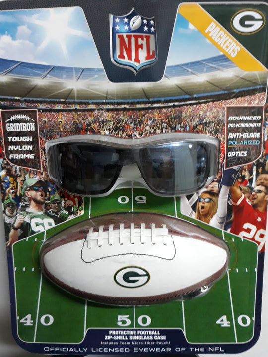 NFL Green Bay Packers Men and Boy's Sunglasses w/ Protective Football Case