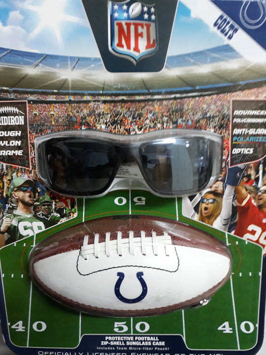 NFL Indianapolis Colts Men and Boy's Sunglasses w/ Protective Football Case