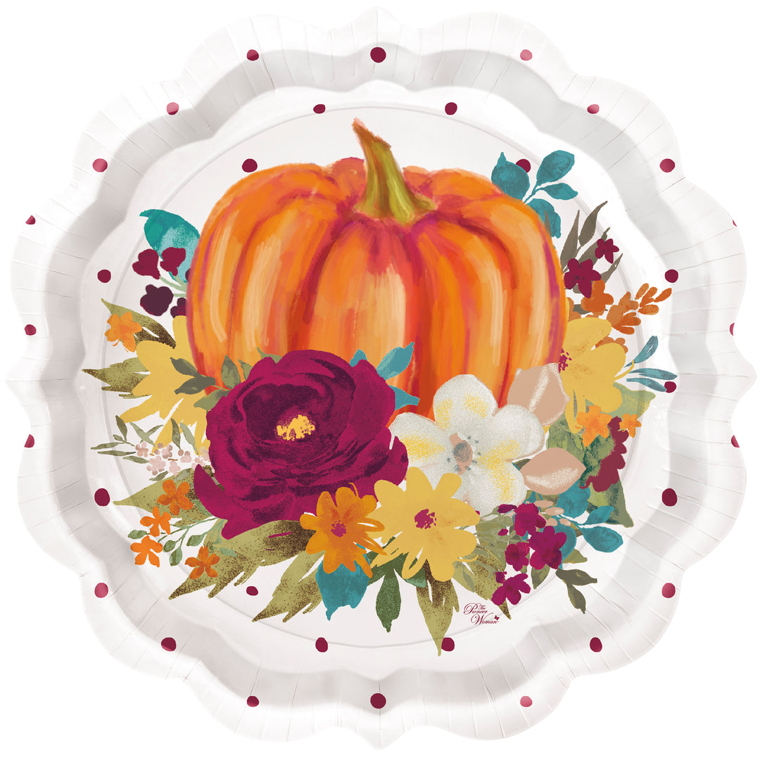Party Supplies Thanksgiving 12ct 8.5" Pw Pumpkin Plate