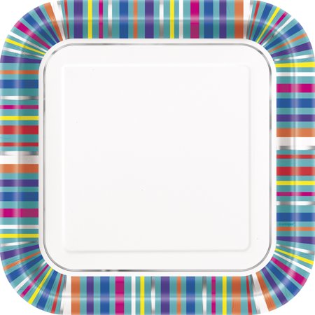 Party Supplies Way to Celebrate! Colorful Birthday Paper Dessert Plates, 7in, 10ct